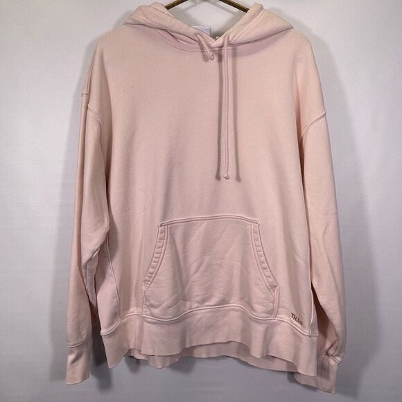 TNA Pink Sweatfleece Terry Fleece Boyfriend Fit Pullover Hoodie Size Small - Picture 1 of 7